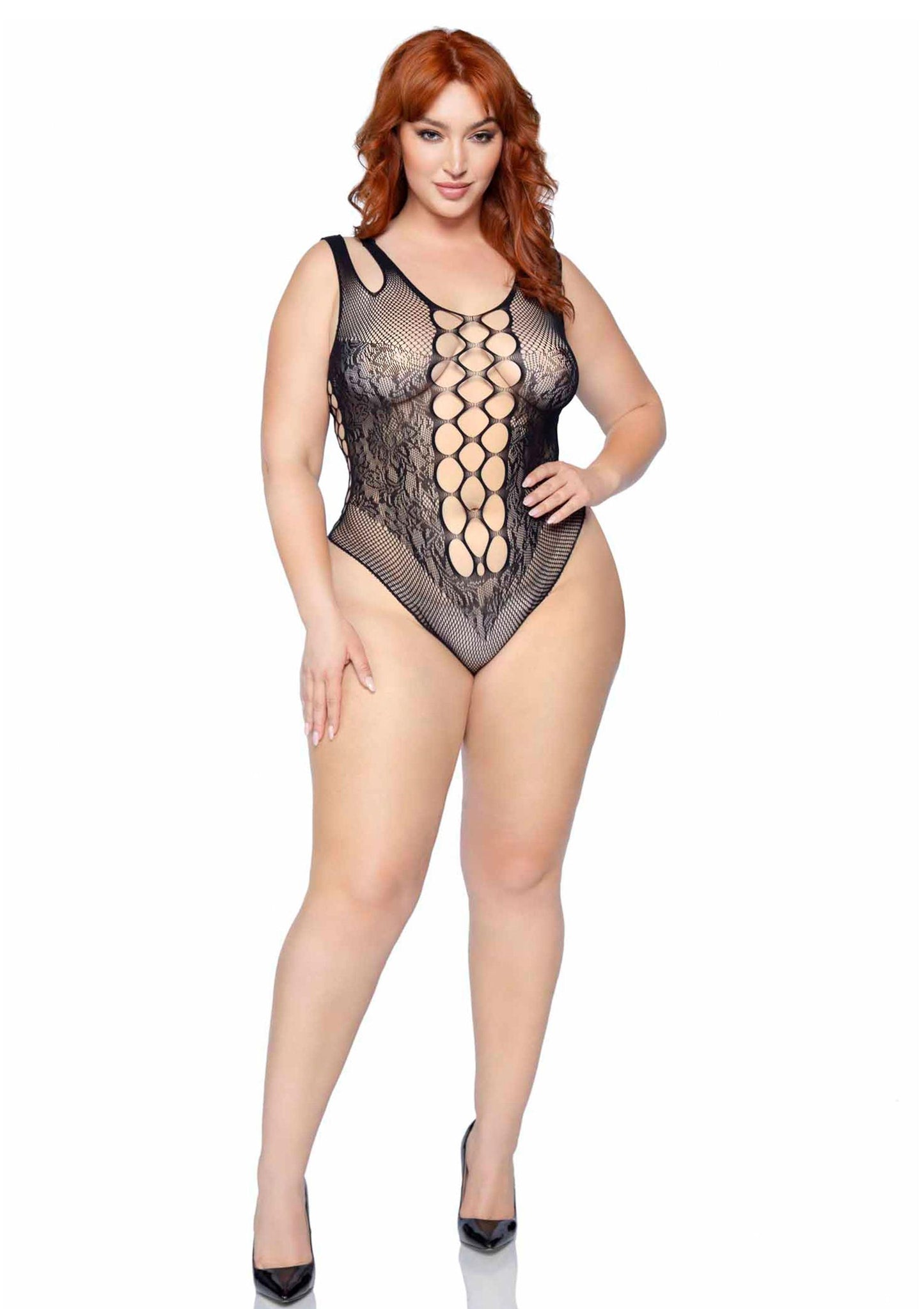 Plus Seamless Bodysuit with Shoulder Straps