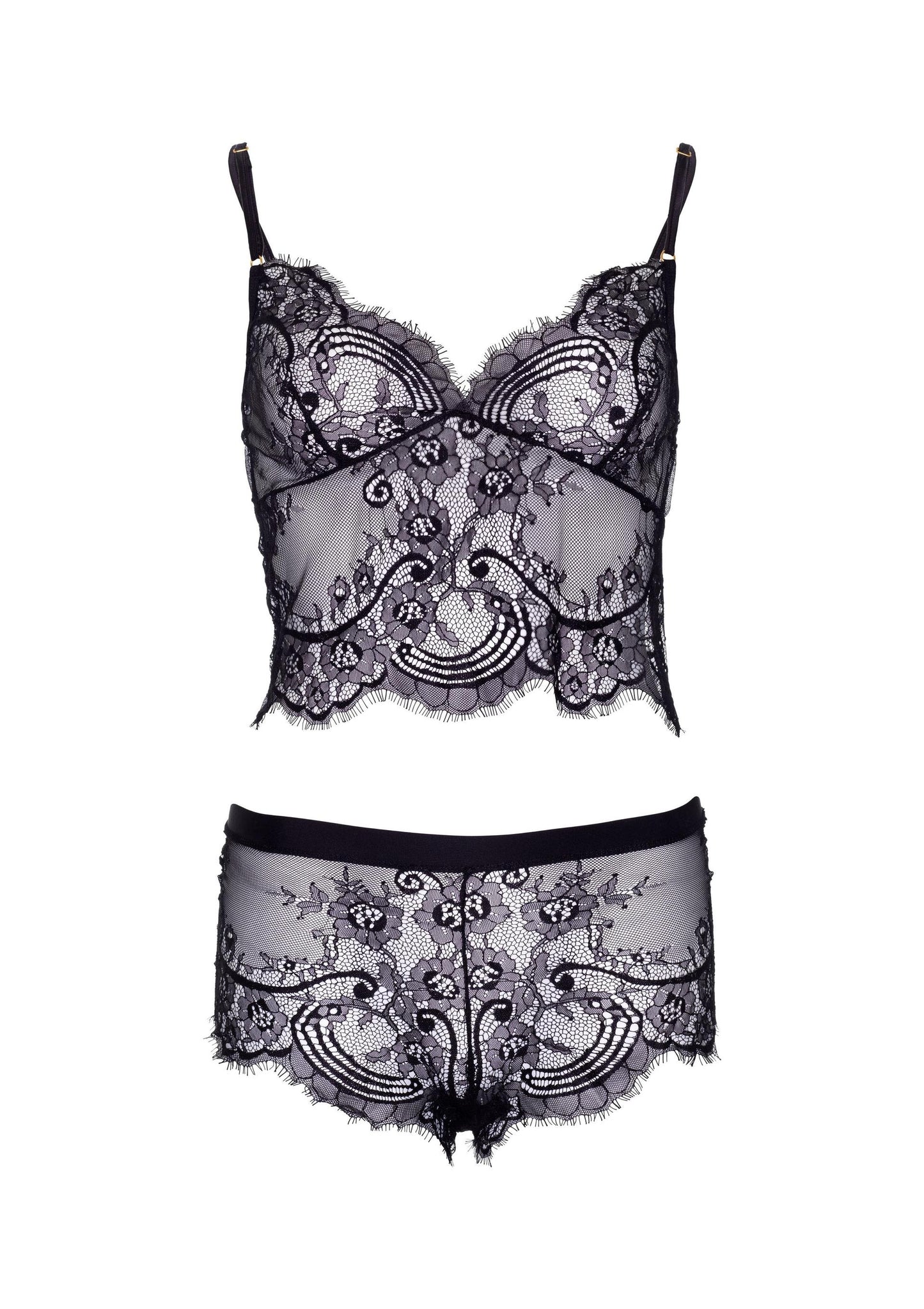 Leg Avenue 86798 Eyelash lace cami & boy short