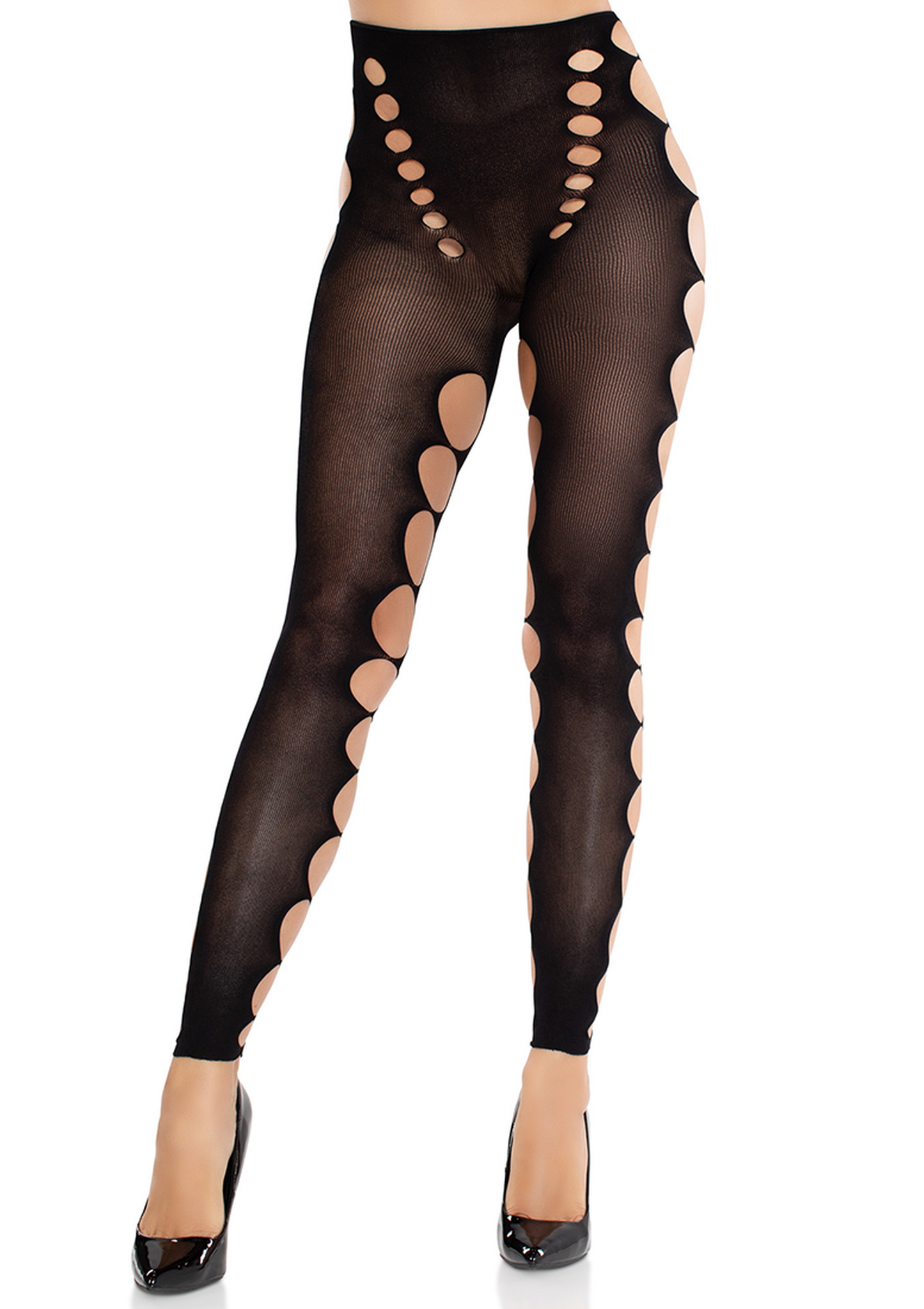 Seamless Opaque Cut-Out Footless Tights
