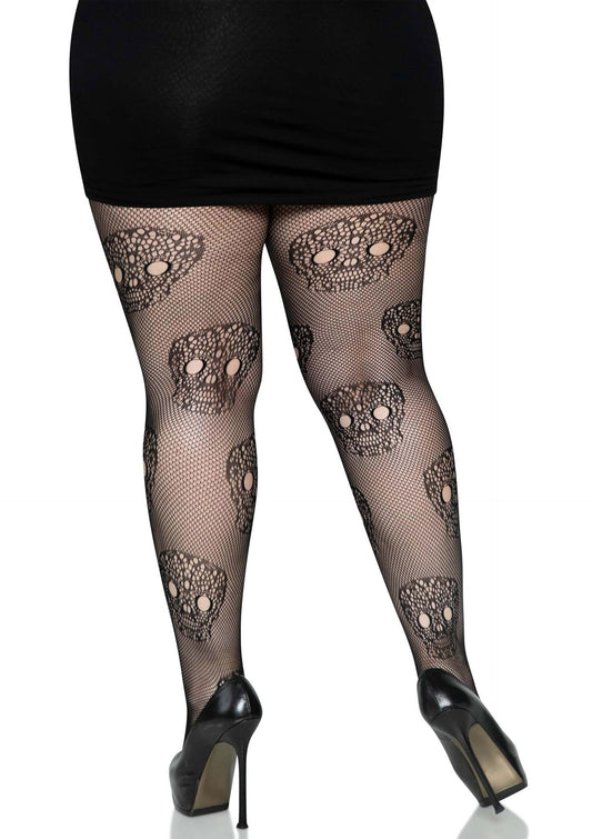 Leg Avenue 9723X Lace skull fishnet tights