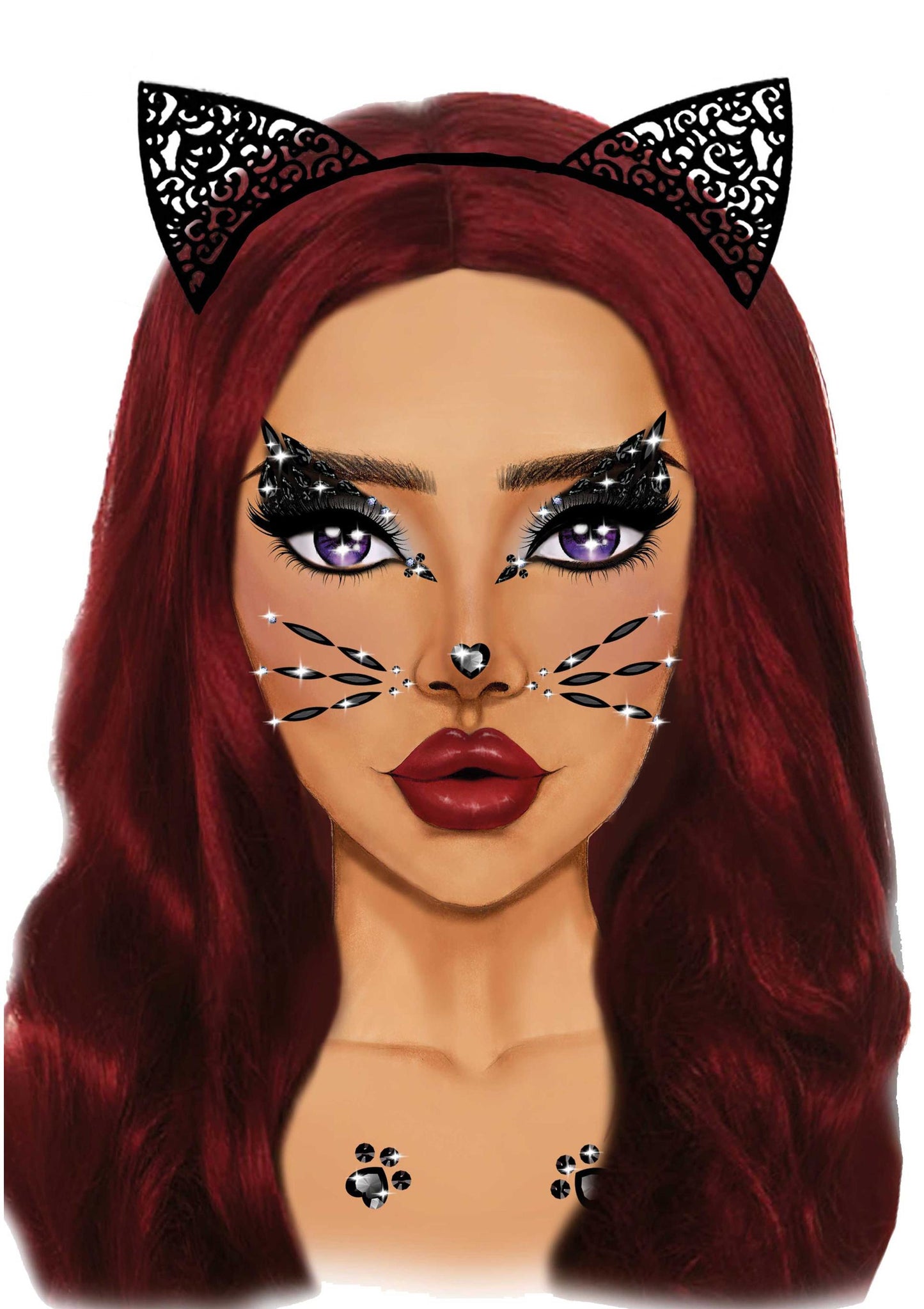 Leg Avenue EYE031 Animal face jewels sticker