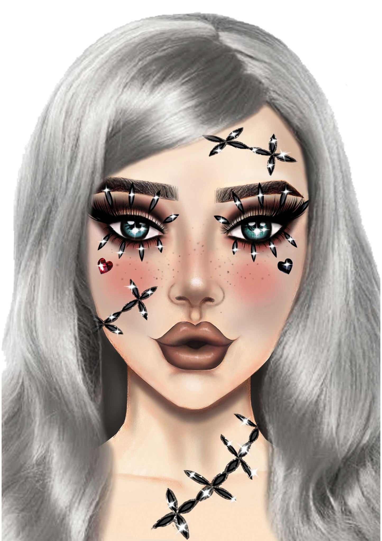 Leg Avenue EYE035 Stitches face jewels sticker
