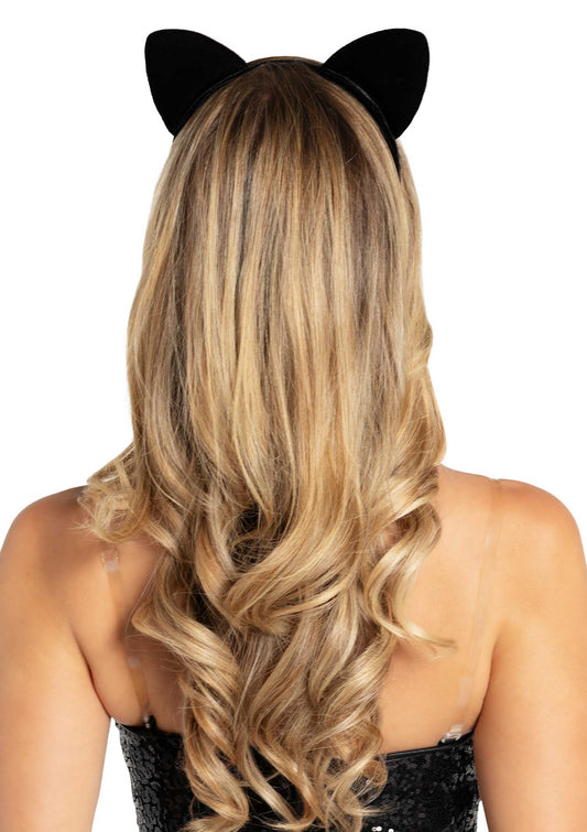 Velvet Black Cat Ears Headband