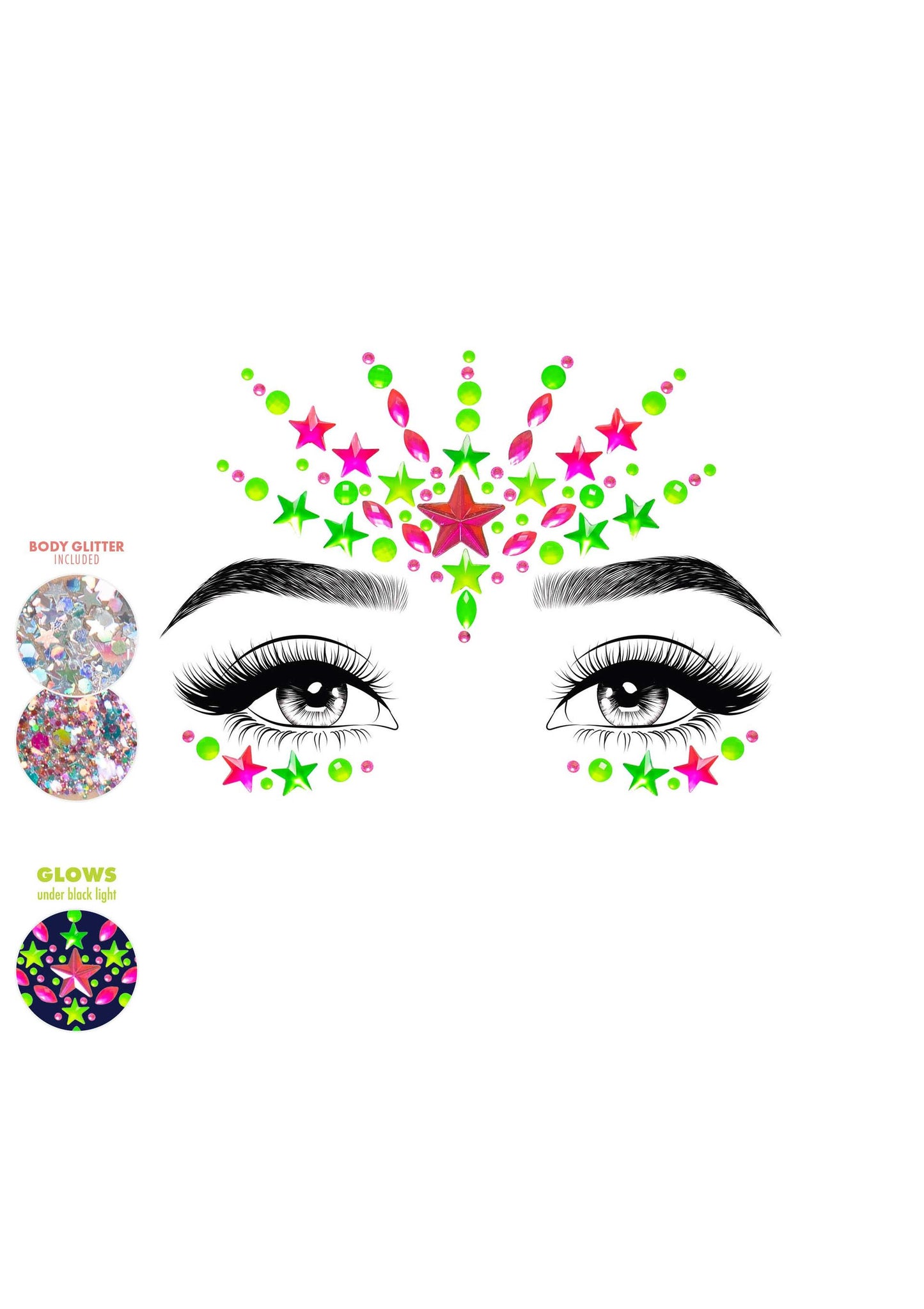 Leg Avenue EYE026 Vibe Neon Face jewels sticker