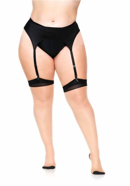 Plus Elastane 2-tone Stockings with Backseam