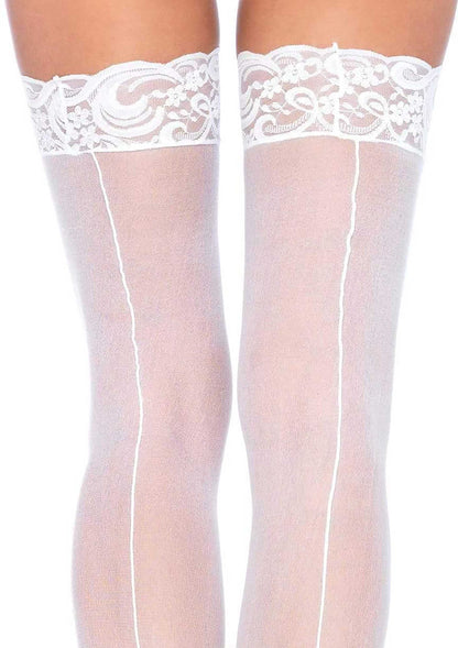 Sheer Backseam Stockings with Lace Top