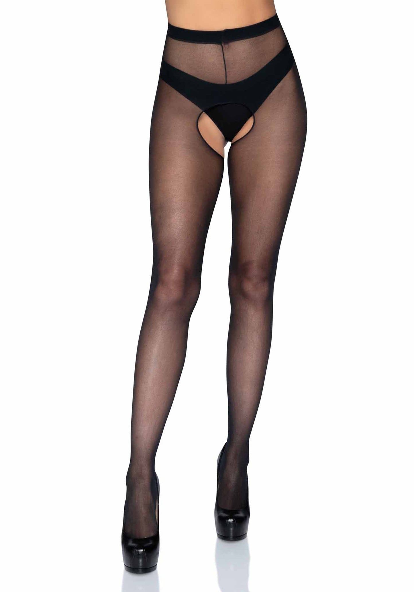 Leg Avenue 1905Q Sheer Crotchless Pantyhose Plus Size