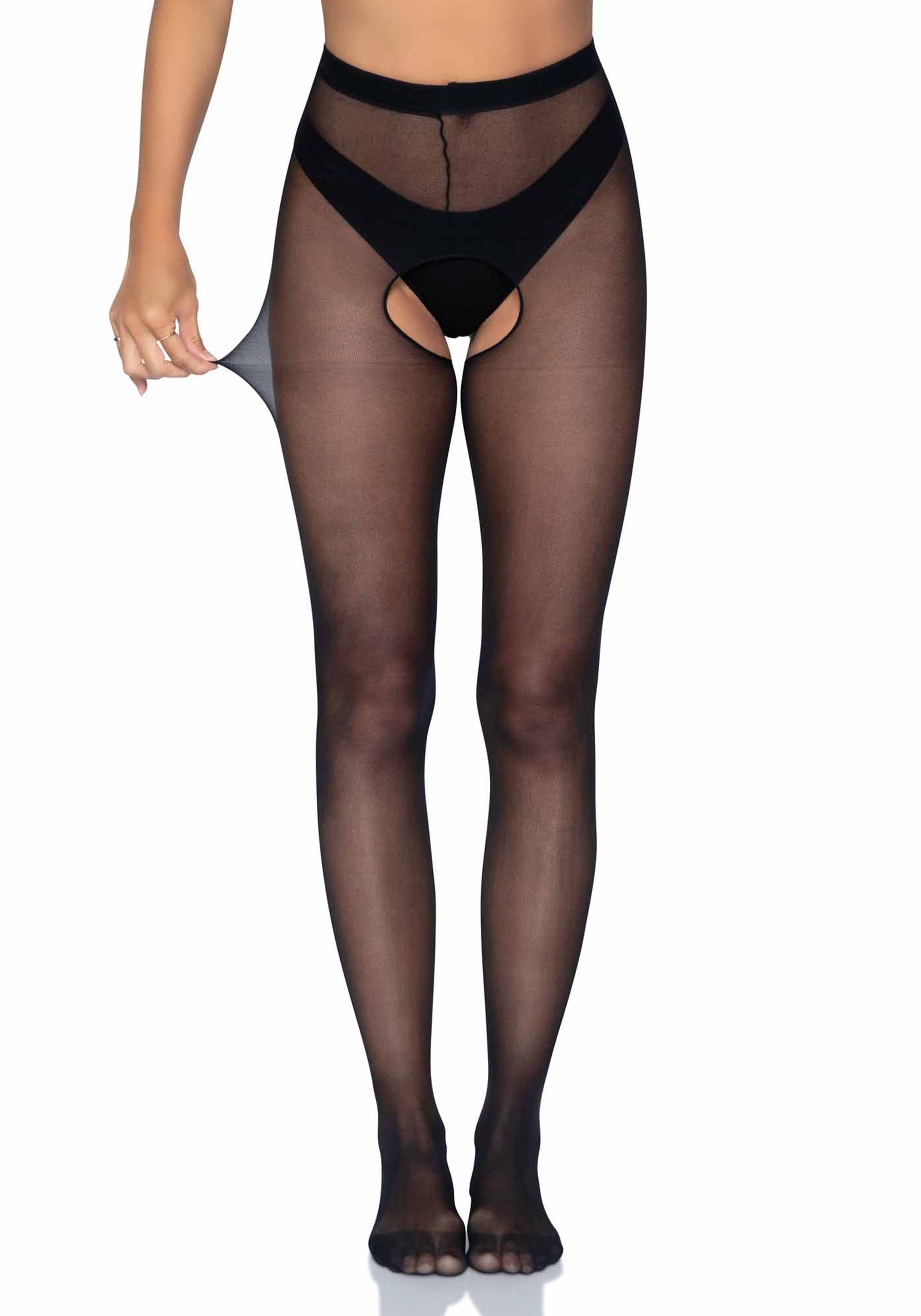 Leg Avenue 1905 Sheer Crotchless Pantyhose