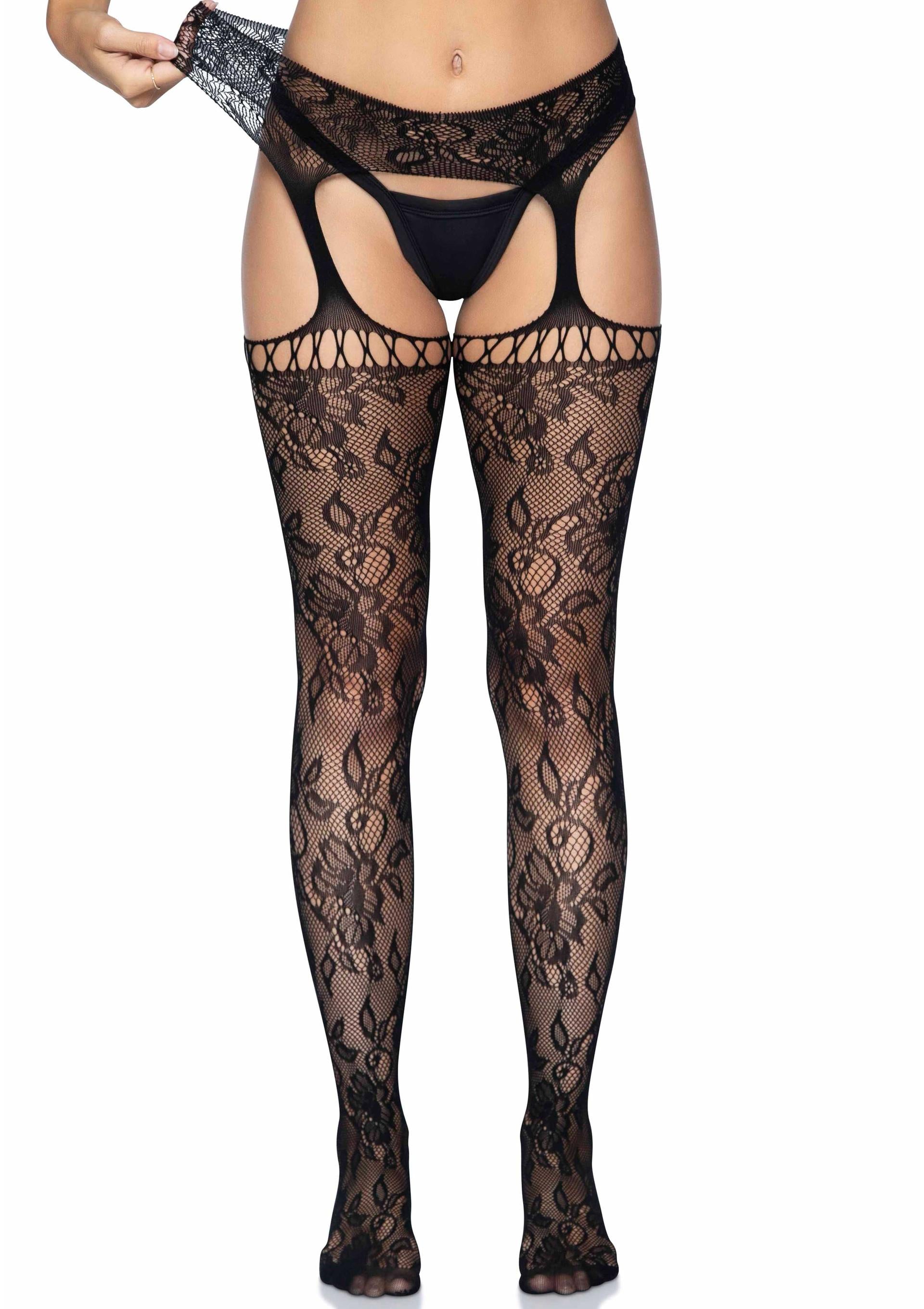 Leg Avenue 1952 Lace garter belt stockings