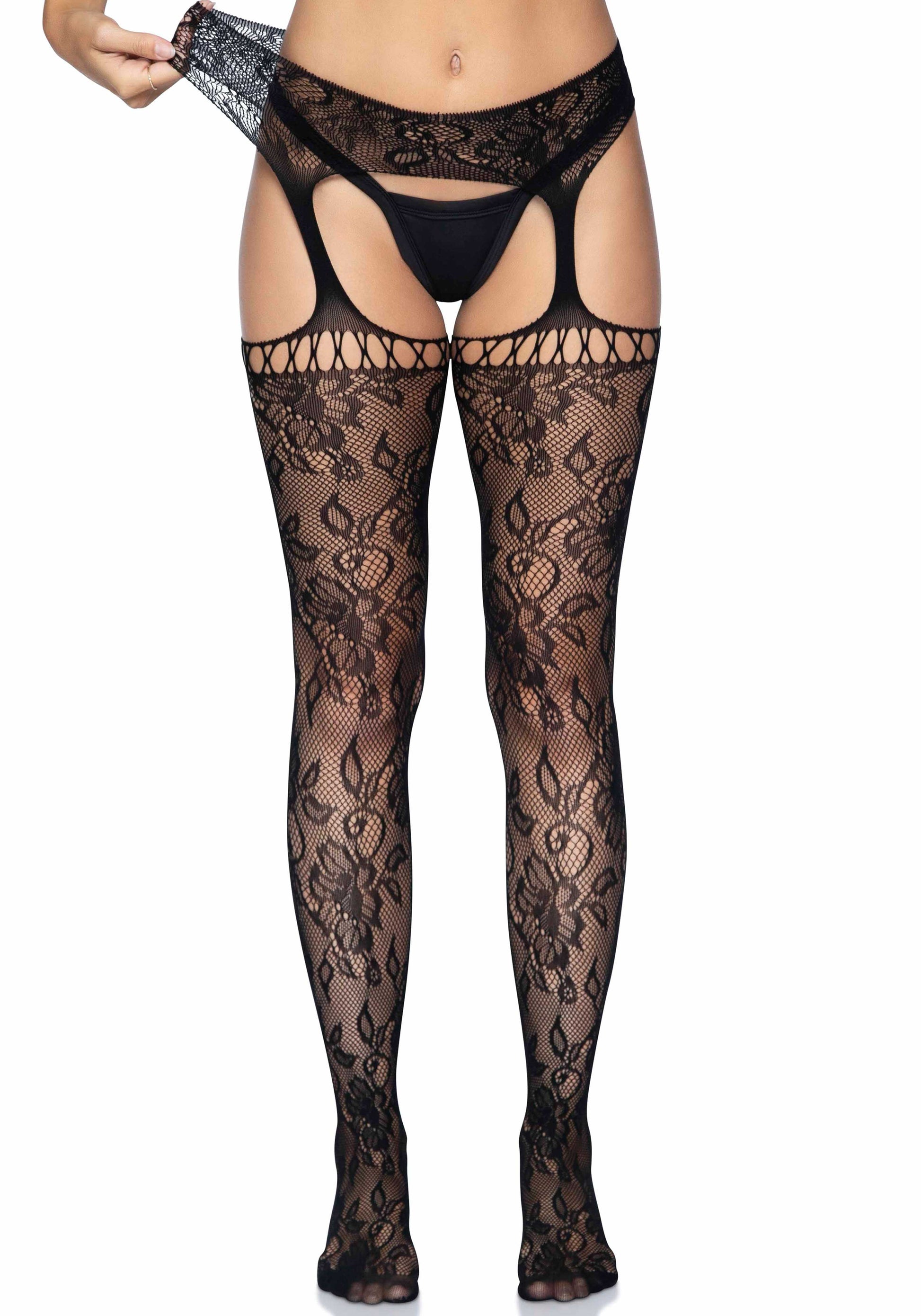 Leg Avenue 1952 Lace garter belt stockings