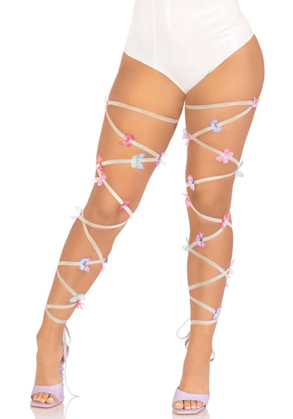 Iridescent Glitter Butterfly Leg Wraps