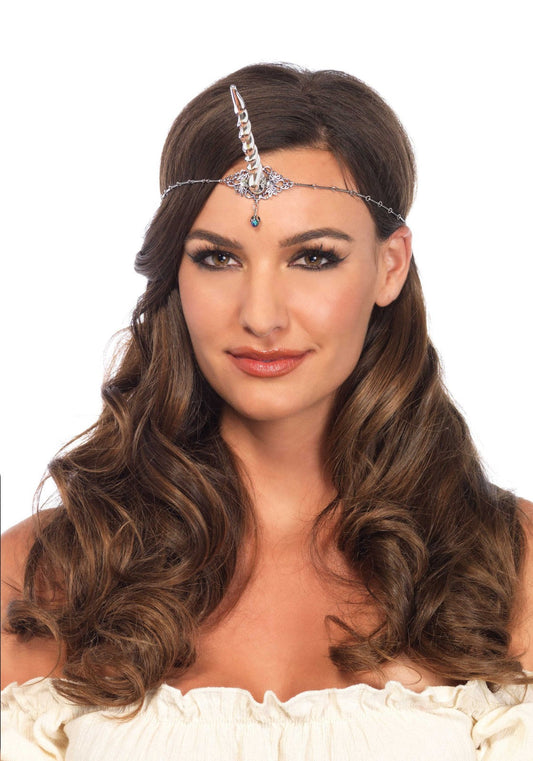 Leg Avenue 2153 Silver Unicorn Horn Headband