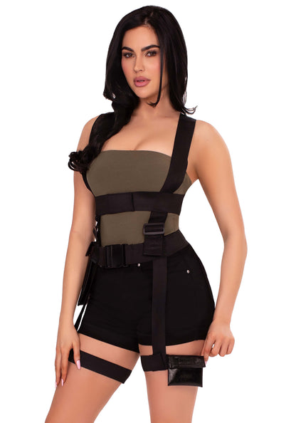Utility Body Harness with Garter and Pockets