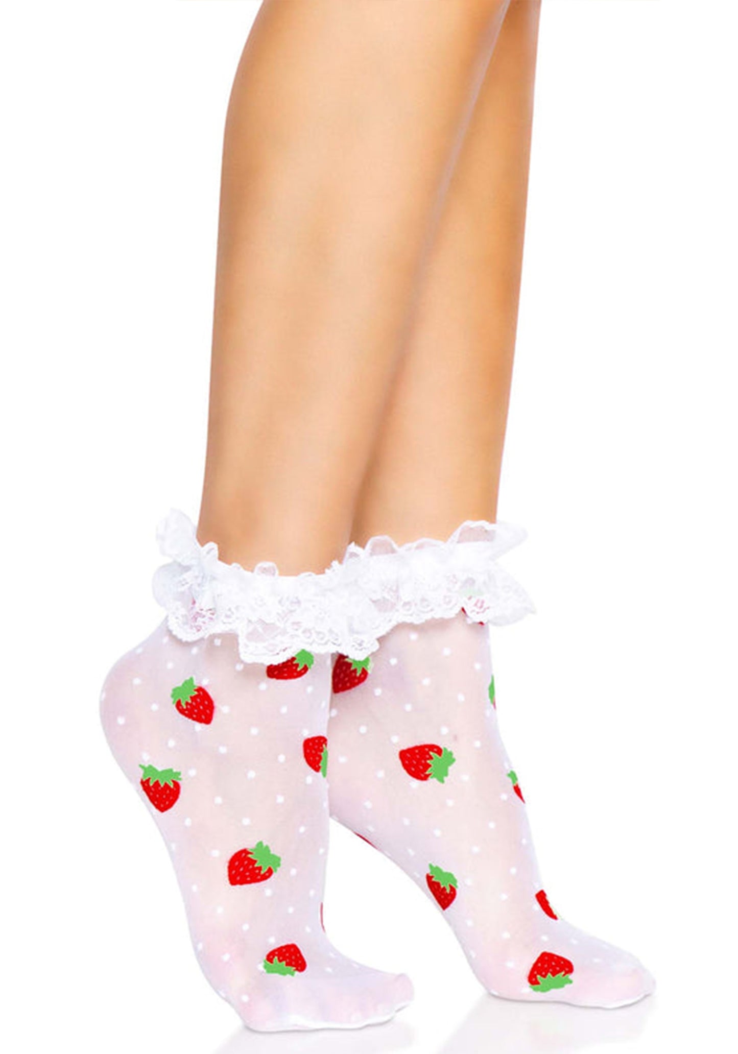 Strawberry Ruffle Top Anklets