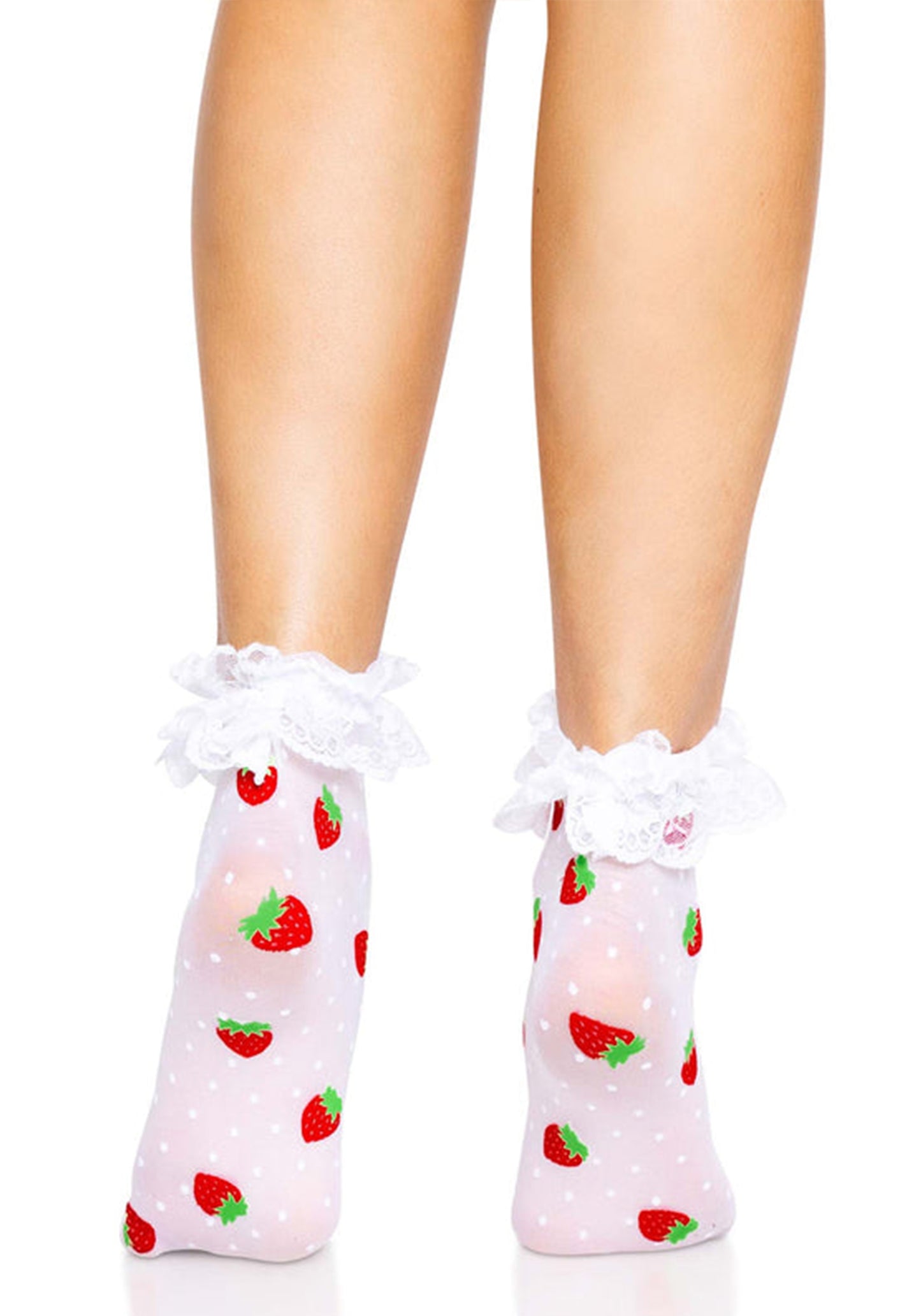 Strawberry Ruffle Top Anklets