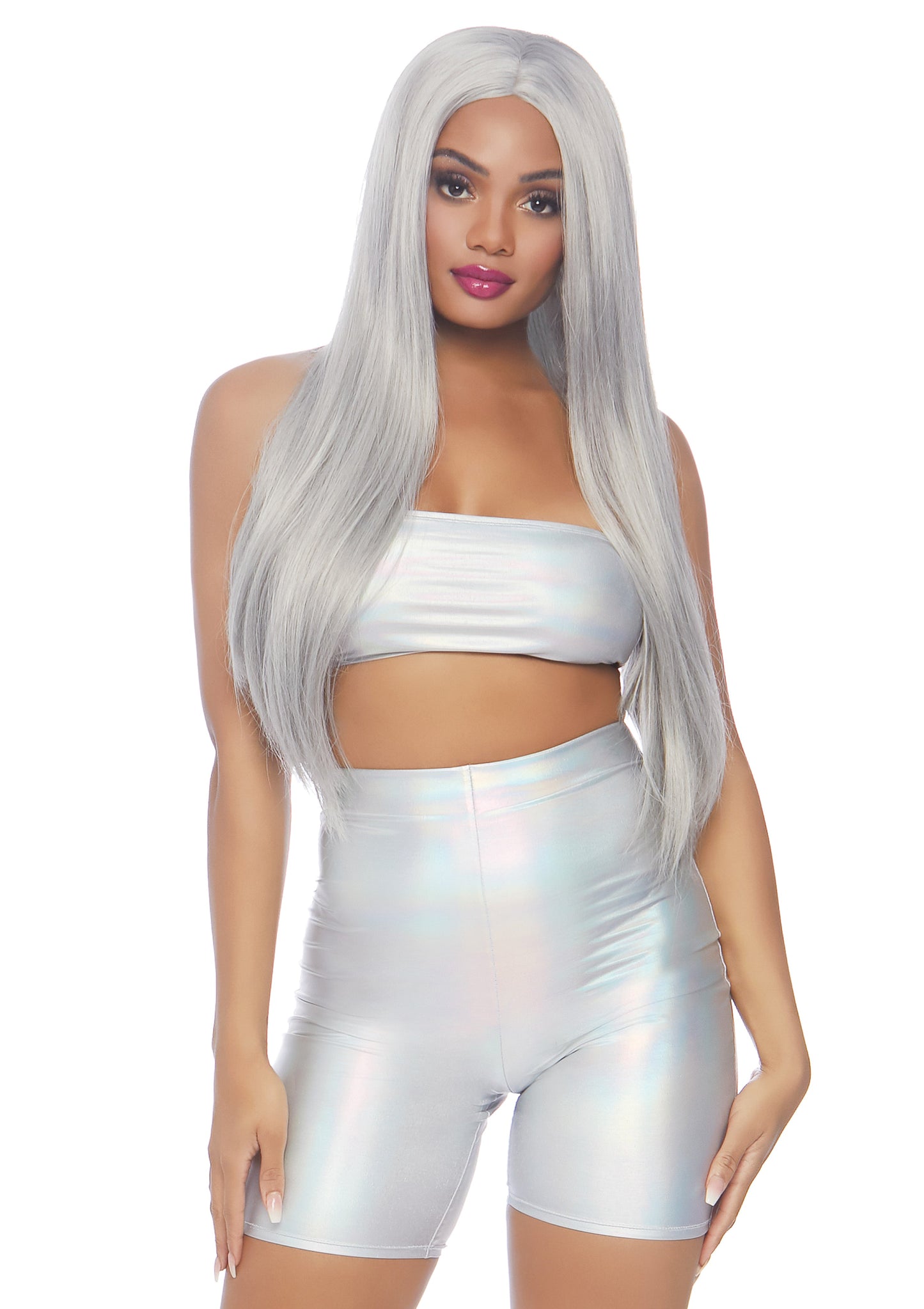 Leg Avenue 3776 Holographic bandeau & shorts