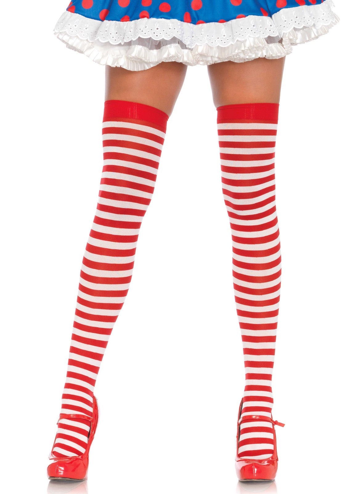 Leg Avenue 6005 Striped nylon thigh highs