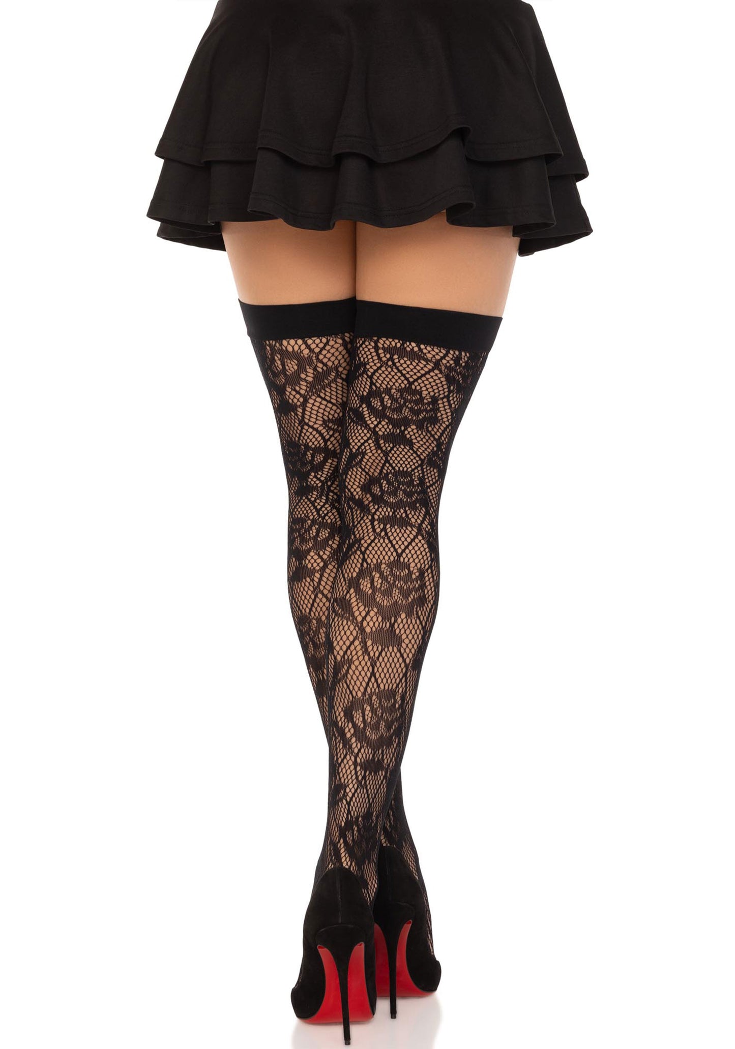 Wild Rose Net Thigh Highs