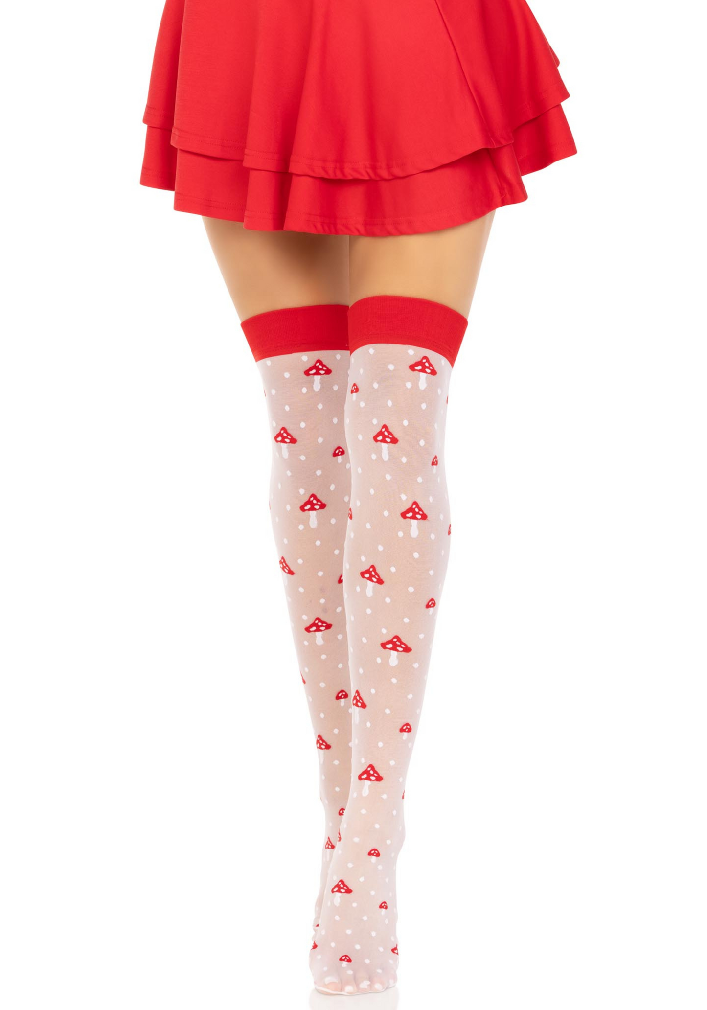 Elastane Mushroom Thigh Highs