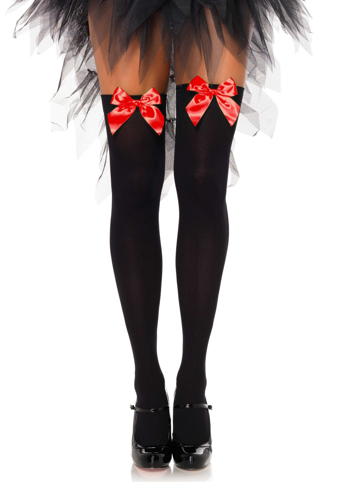 Leg Avenue 6255 Nylon Thigh Highs With Bow