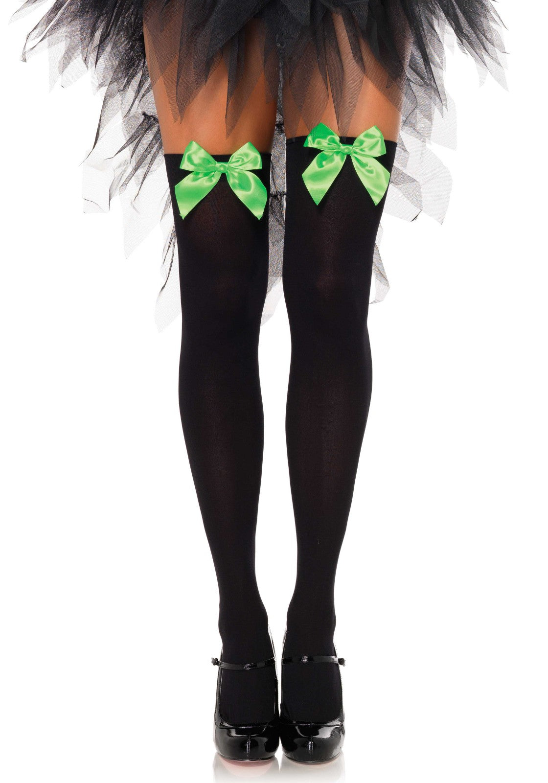 Leg Avenue 6255 Nylon Thigh Highs With Bow