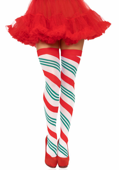 Holiday Ribbon Thigh Highs