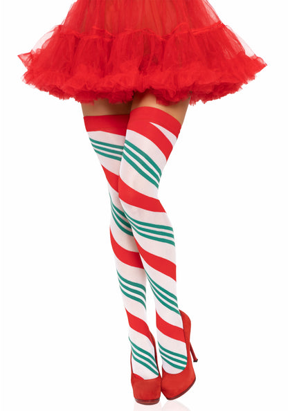 Holiday Ribbon Thigh Highs