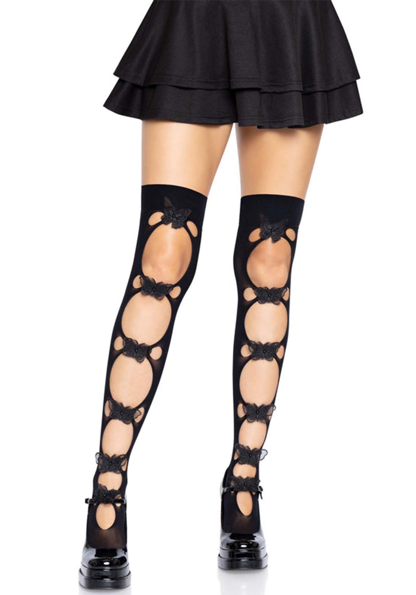 Butterfly Applique Thigh Highs