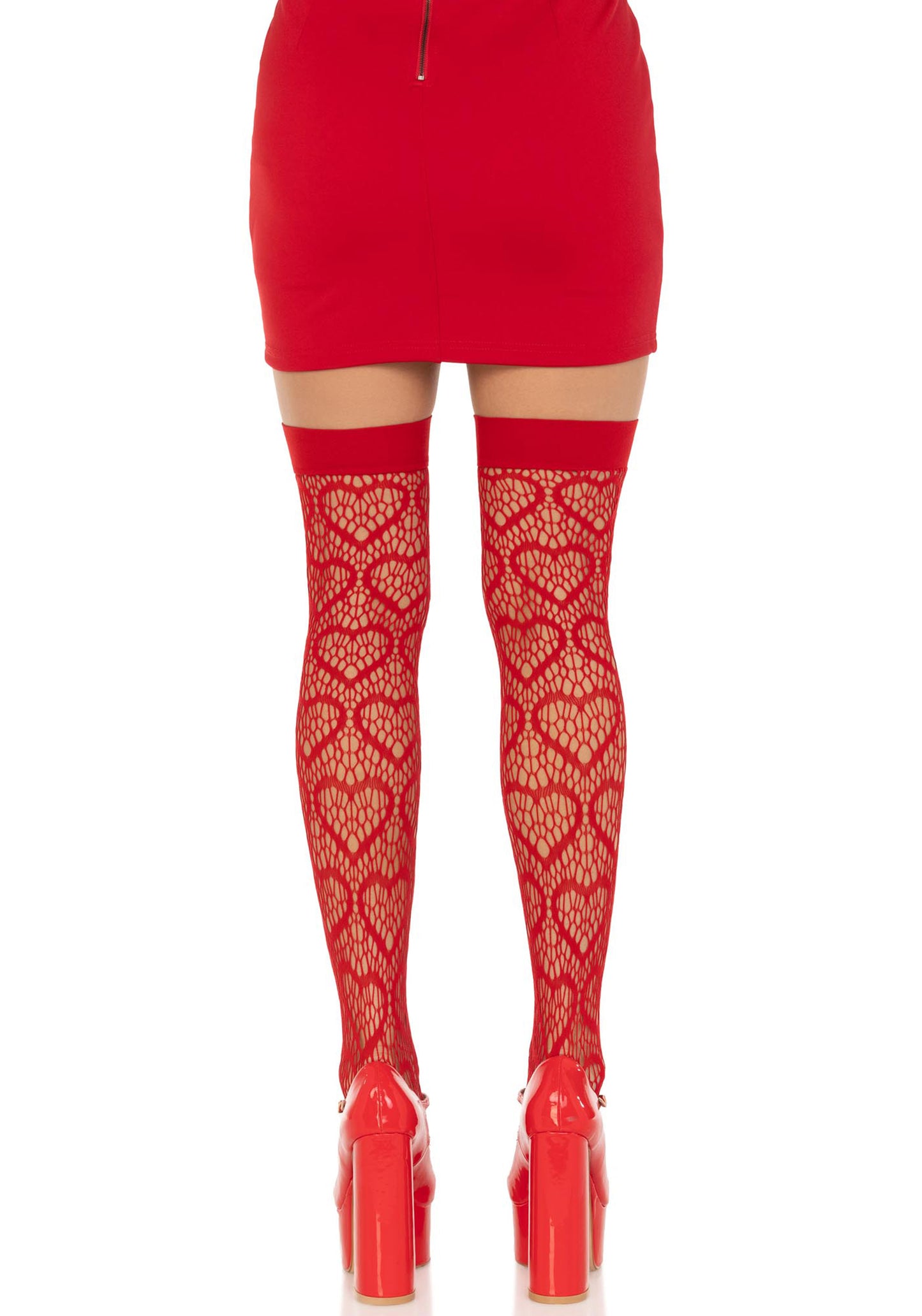 Heart Net Thigh Highs