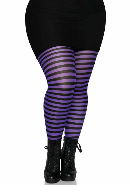 Leg Avenue 7100Q Stripe Tights Plus Size