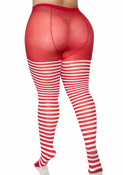 Leg Avenue 7100Q Stripe Tights Plus Size