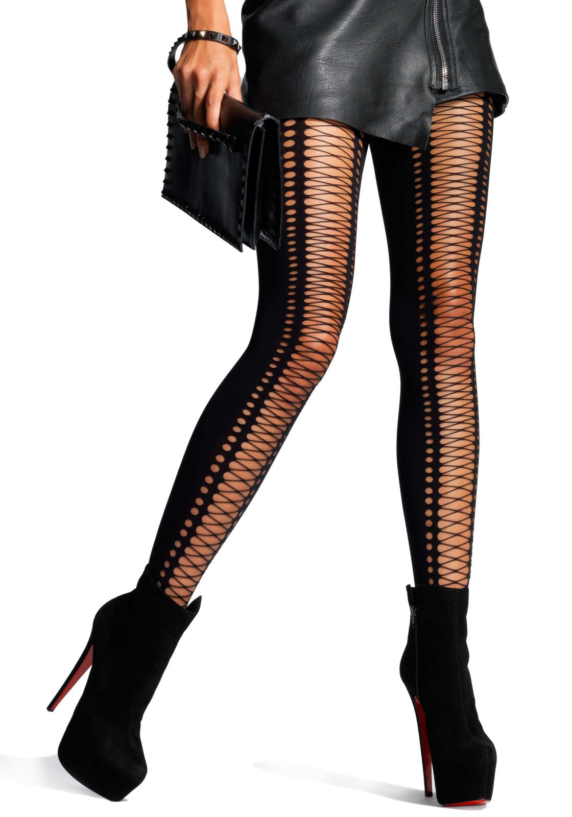 Leg Avenue 7925 Spandex lace up pantyhose