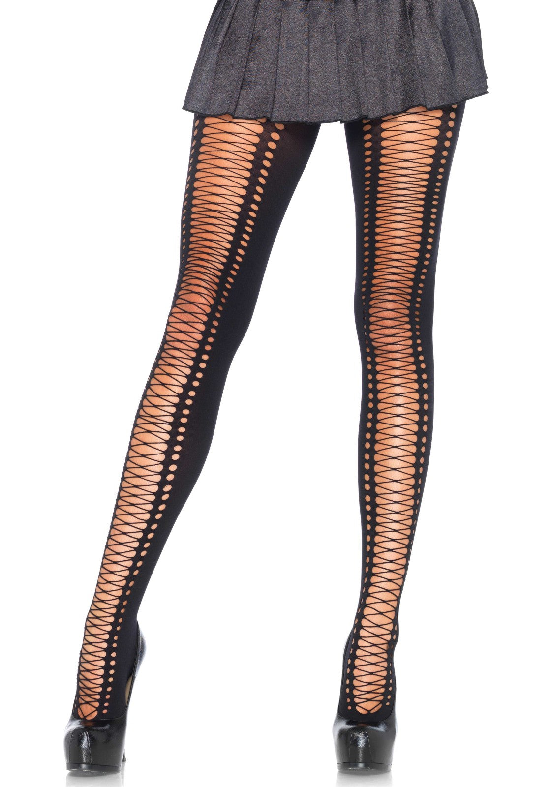 Leg Avenue 7925 Spandex lace up pantyhose