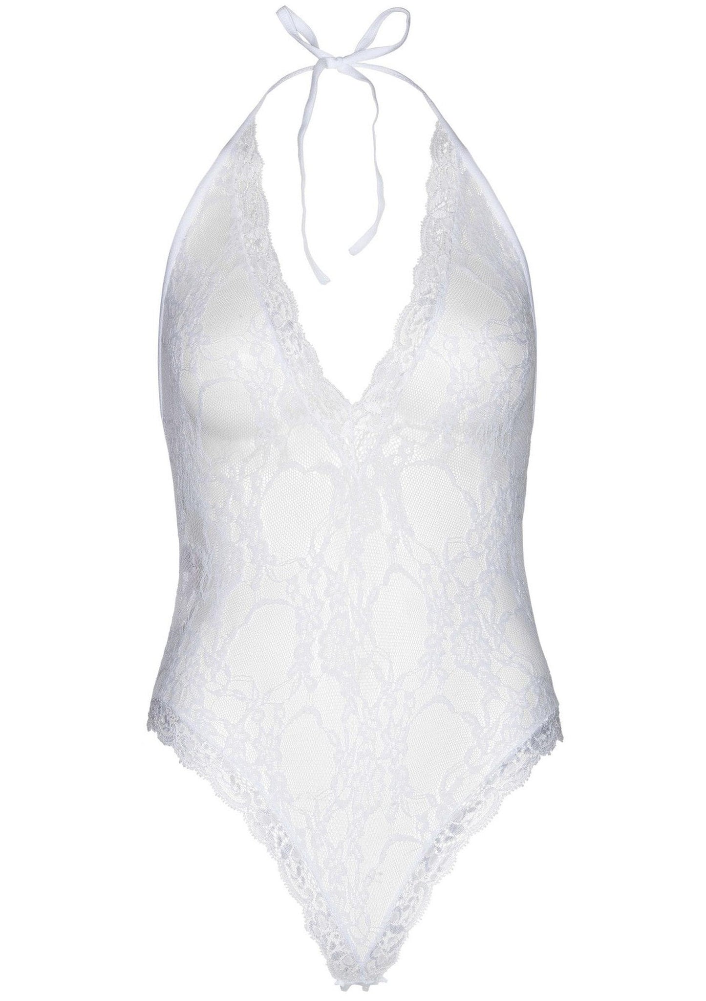 Leg Avenue 81484 Lace deep-V teddy & stockings