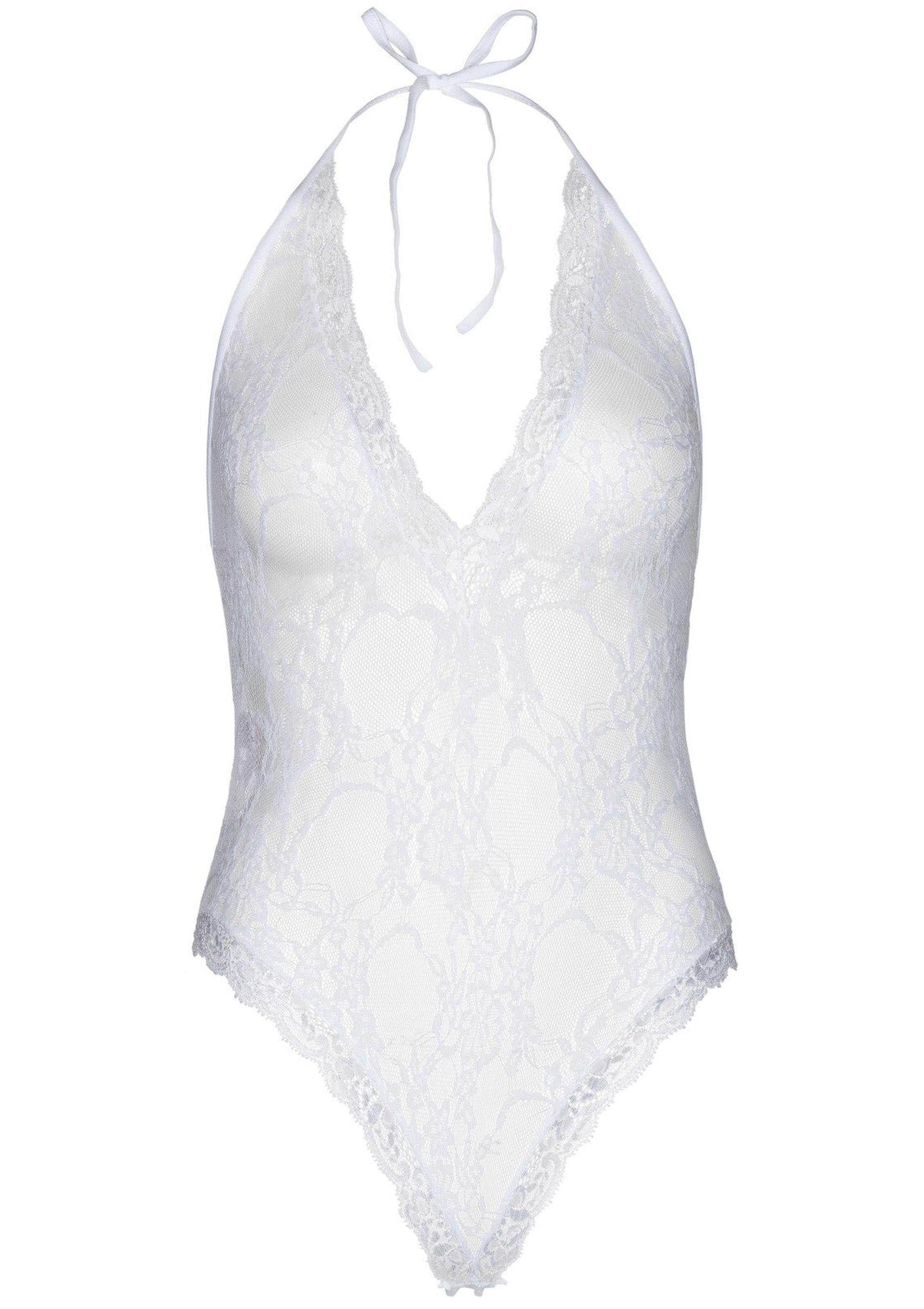Leg Avenue 81484 Lace deep-V teddy & stockings