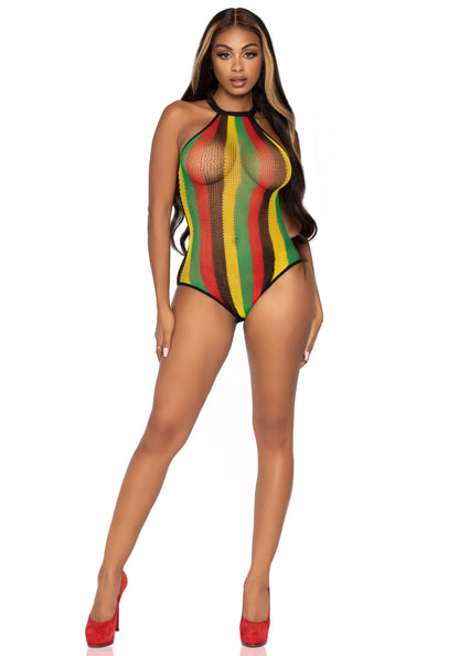 Leg Avenue 81585 Rasta bodysuit w. snap crotch