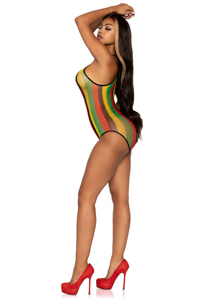 Leg Avenue 81585 Rasta bodysuit w. snap crotch