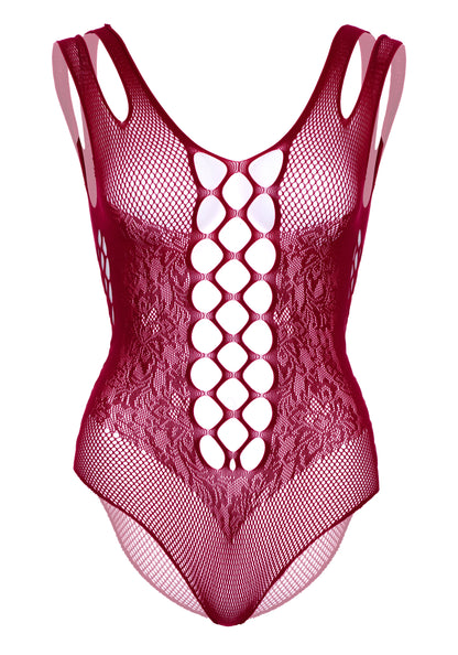 Leg Avenue 81641X Seamless net & lace bodysuit Plus Size