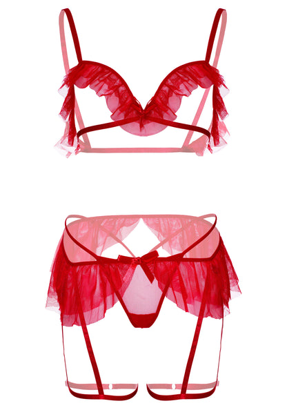 Leg Avenue 81645 Bra, g-string and garter belt