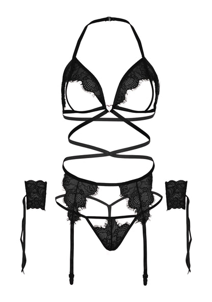 Leg Avenue 81653 Open cup bra & garter belt set