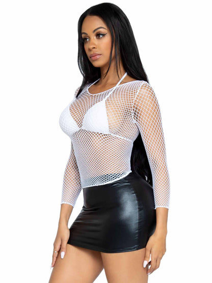 Elastane Long Sleeved Fishnet Shirt