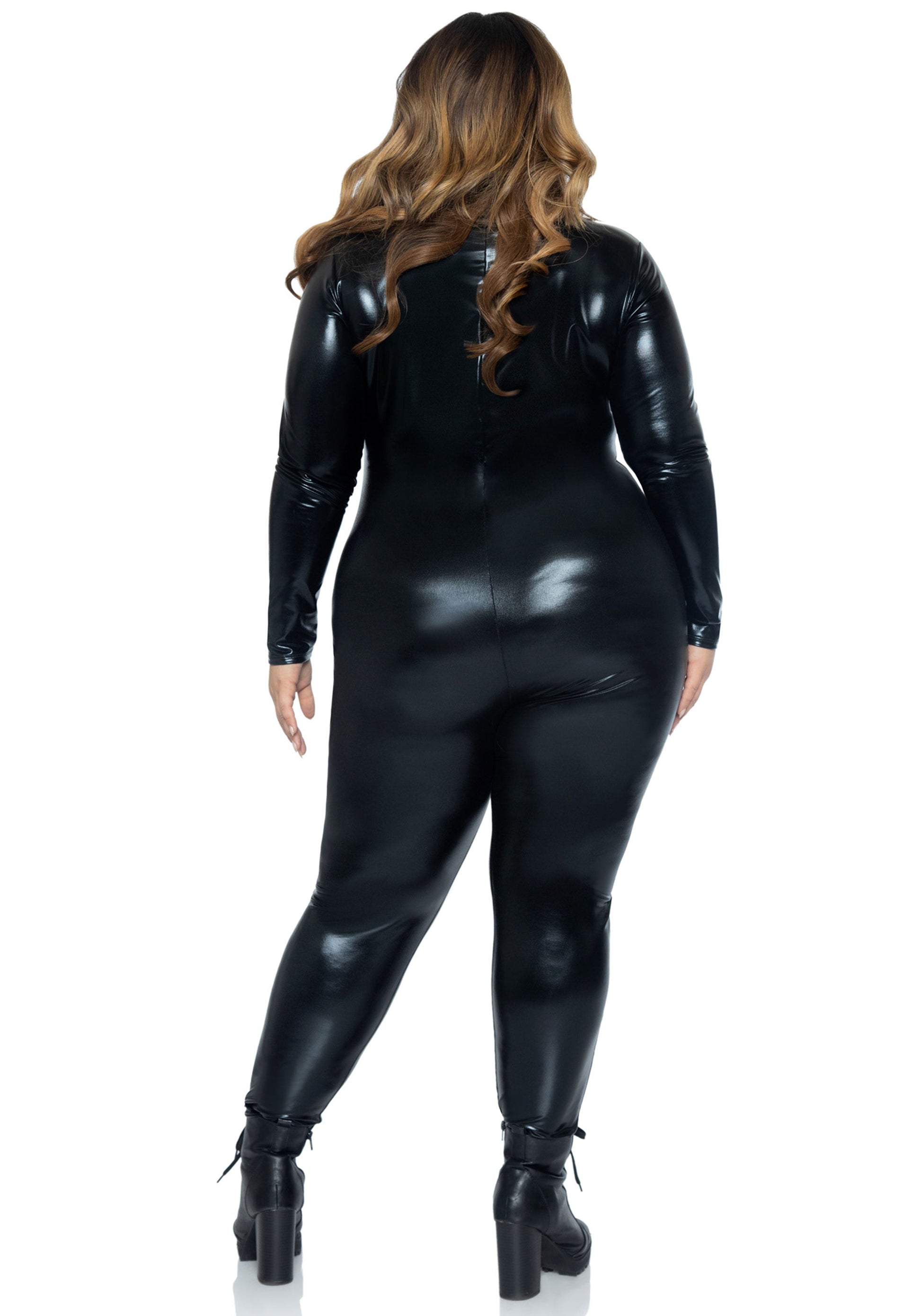 Leg Avenue 85047X Lame zipper front catsuit