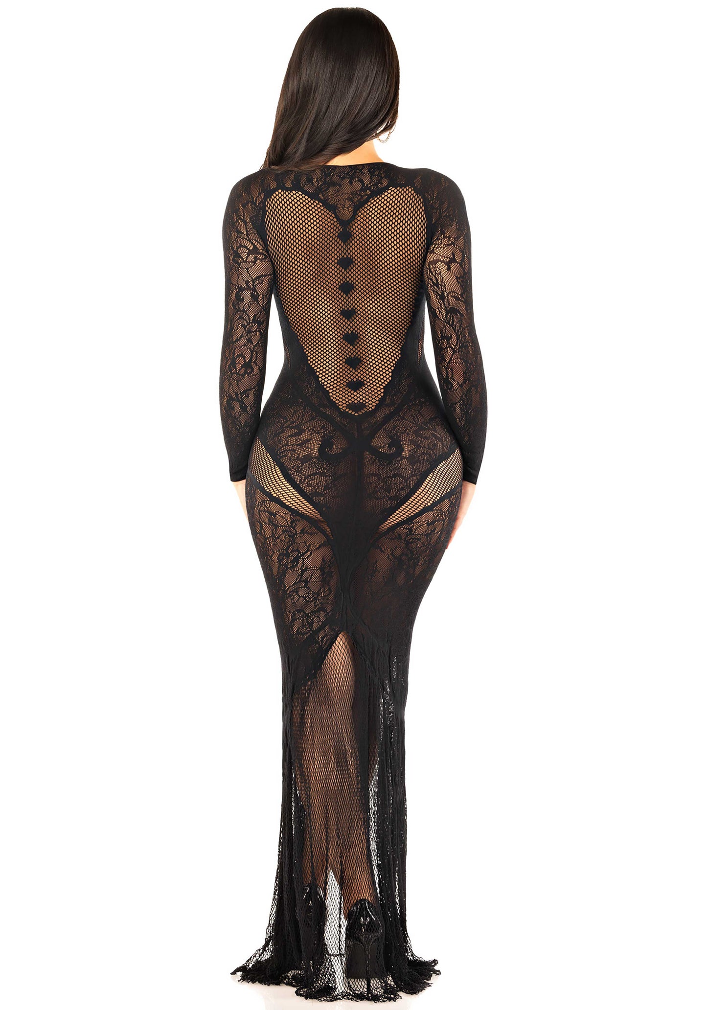 Lace and Net Bodycon Gown