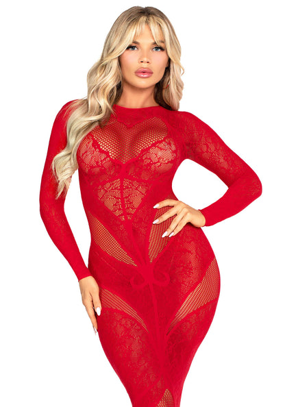 Lace and Net Bodycon Gown