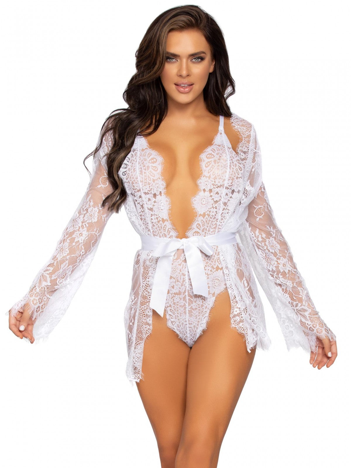 Leg Avenue 86112 Floral lace teddy & robe