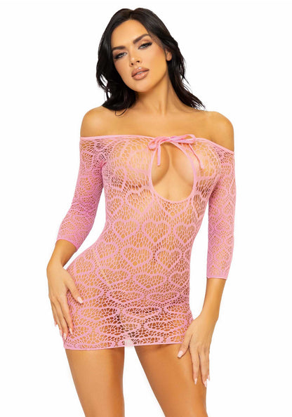 Leg Avenue 86137 Heart net mini dress