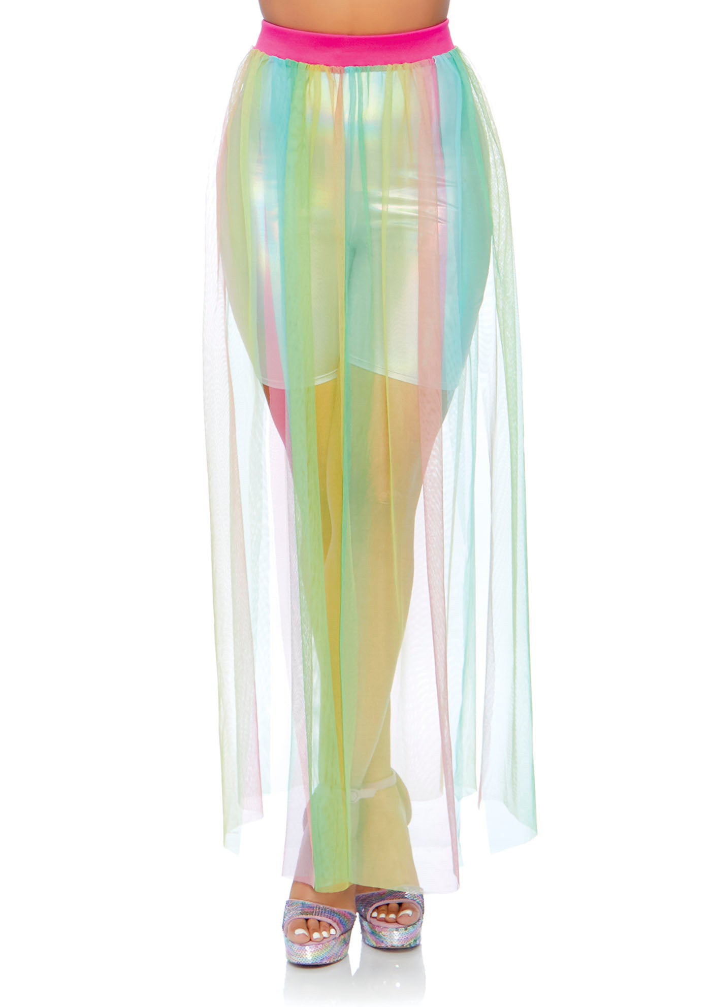 Leg Avenue 86773 Multi slit sheer skirt