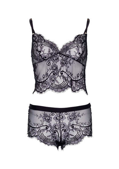 Leg Avenue 86798 Eyelash lace cami & boy short
