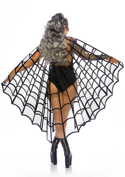 Leg Avenue 86868 Velvet flocked web cape