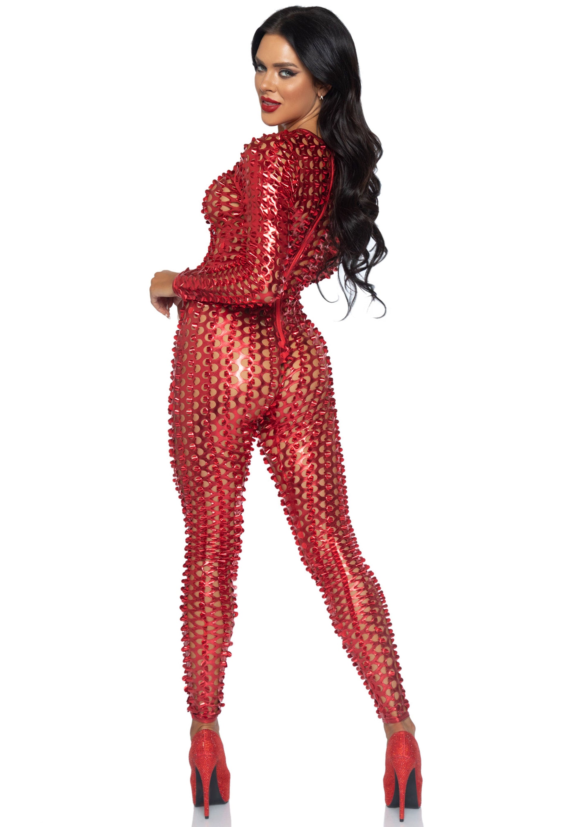 Leg Avenue 86892 Laser cut metallic catsuit